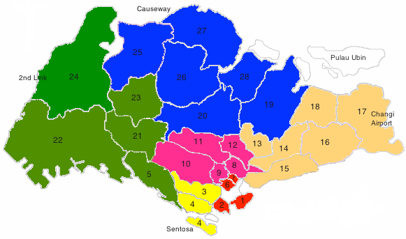 Singapore District Map