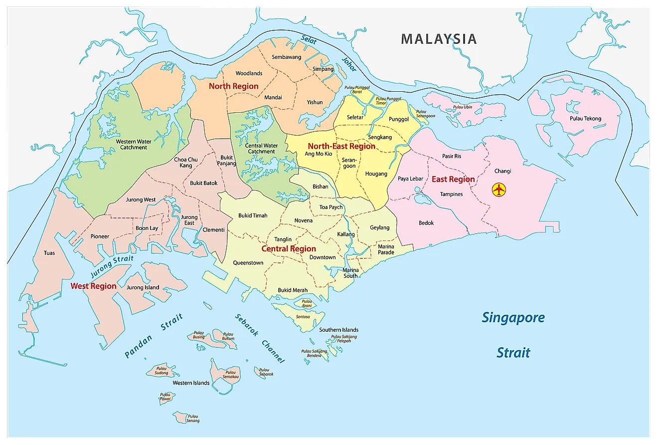 Political Map of Singapore 