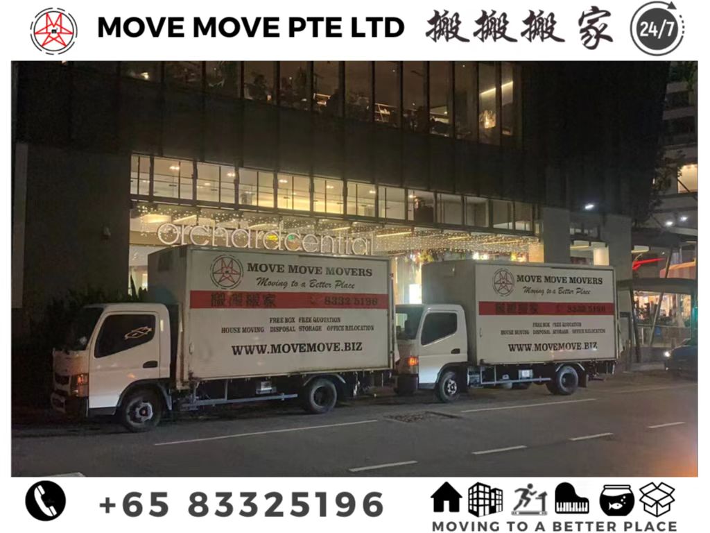 Commercial moving team in Singapore prepared for office relocation and equipment handling