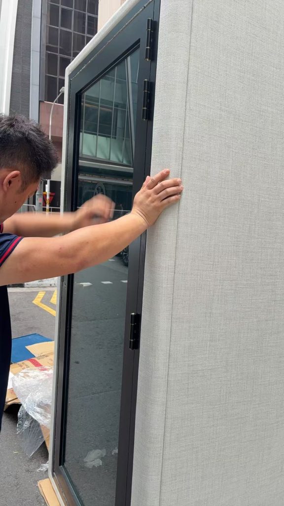 Move Move Movers vehicle and crew at a residential or commercial moving site in Singapore